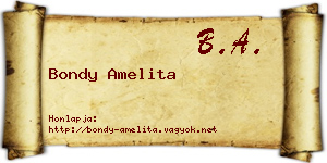 Bondy Amelita névjegykártya
